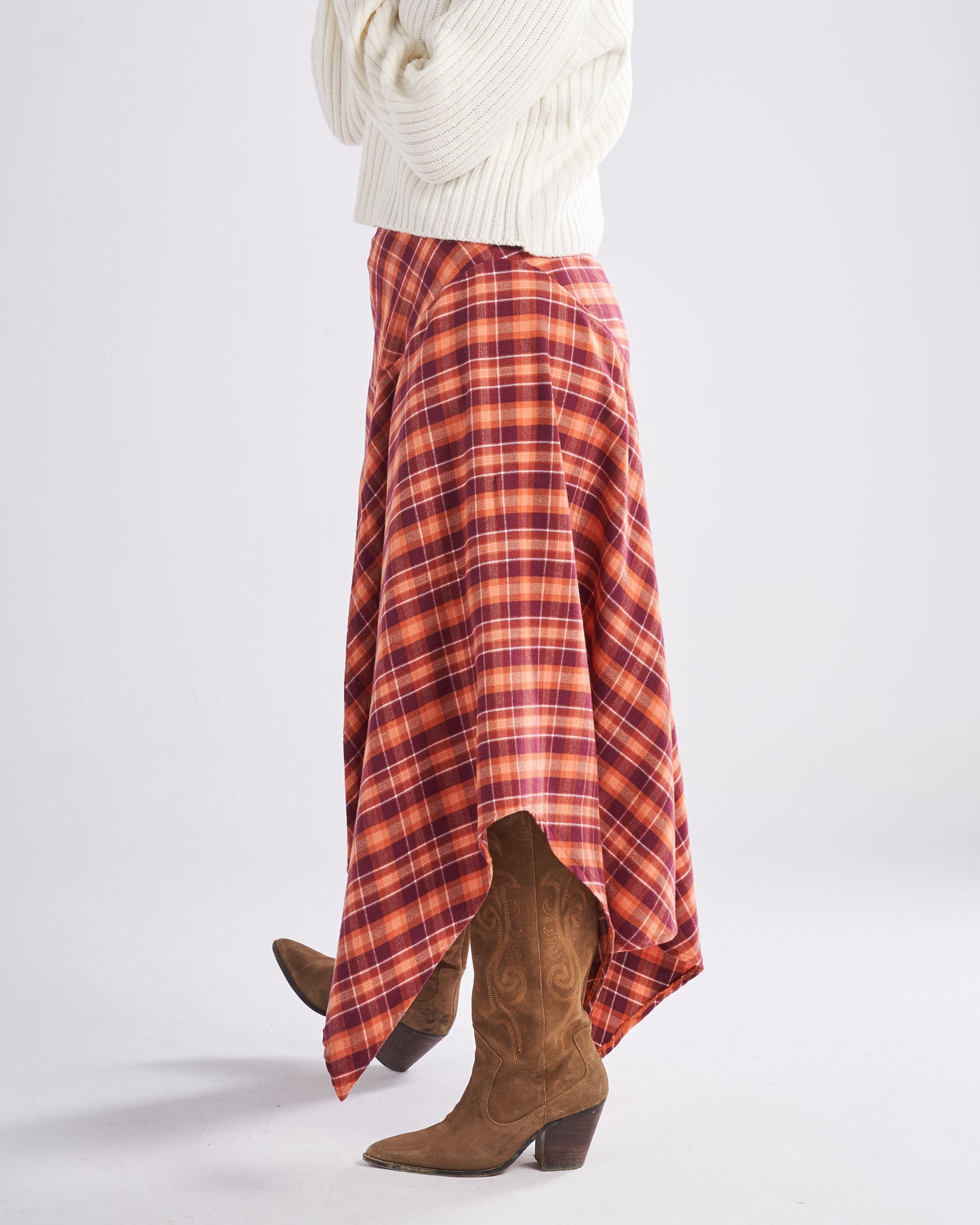 Criss-Cross Plaid Skirt