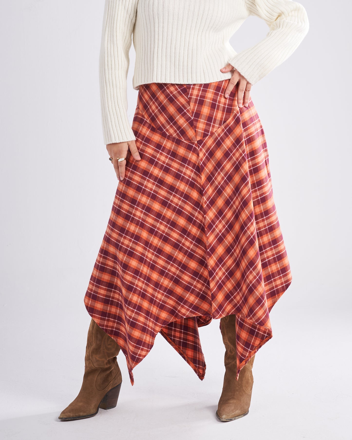 Criss-Cross Plaid Skirt