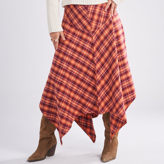 Criss-Cross Plaid Skirt