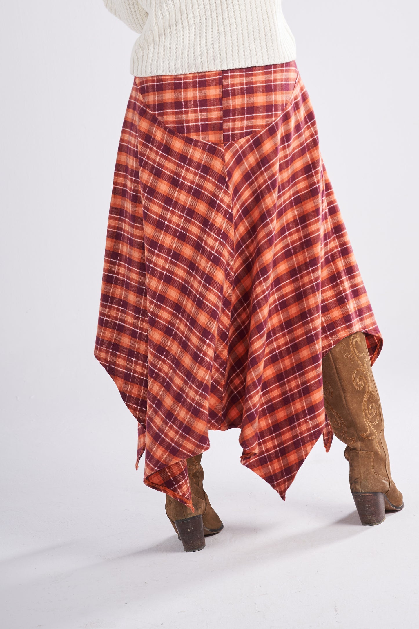 Criss-Cross Plaid Skirt