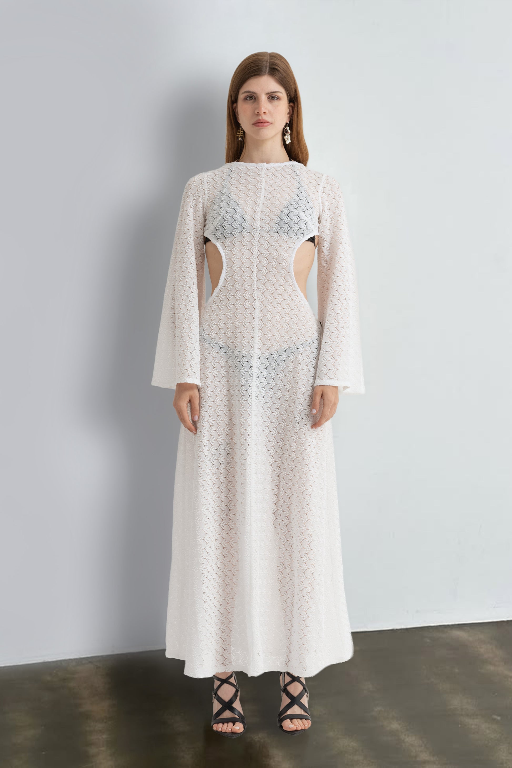 lace cover up for dress Tali French lace cover up V back topper in Ivory