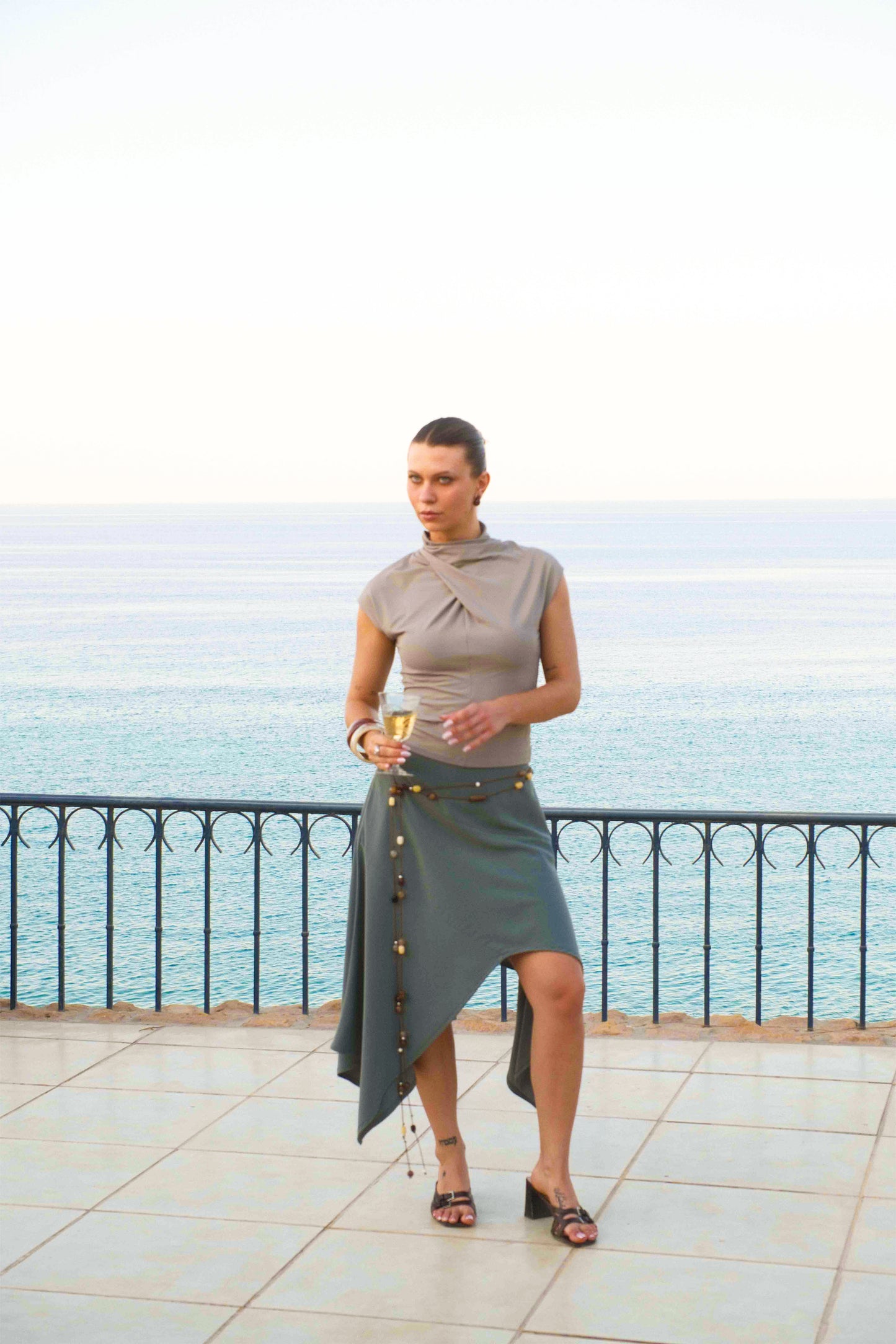Windy Flows Asymmetrical Skirt