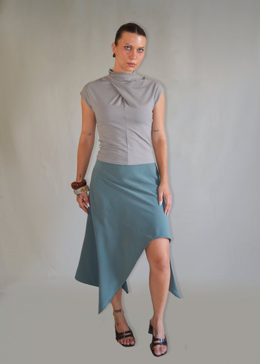 Windy Flows Asymmetrical Skirt