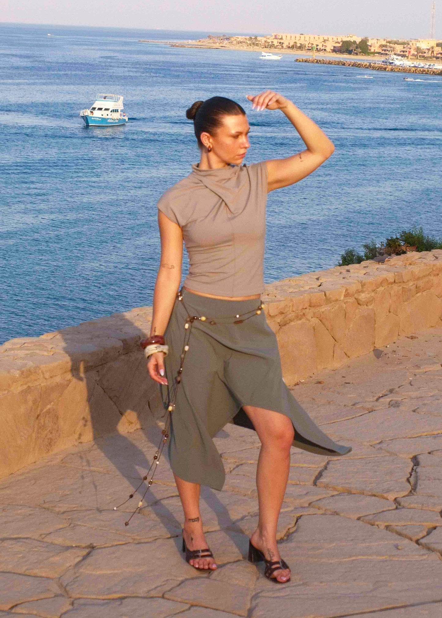 Windy Flows Asymmetrical Skirt