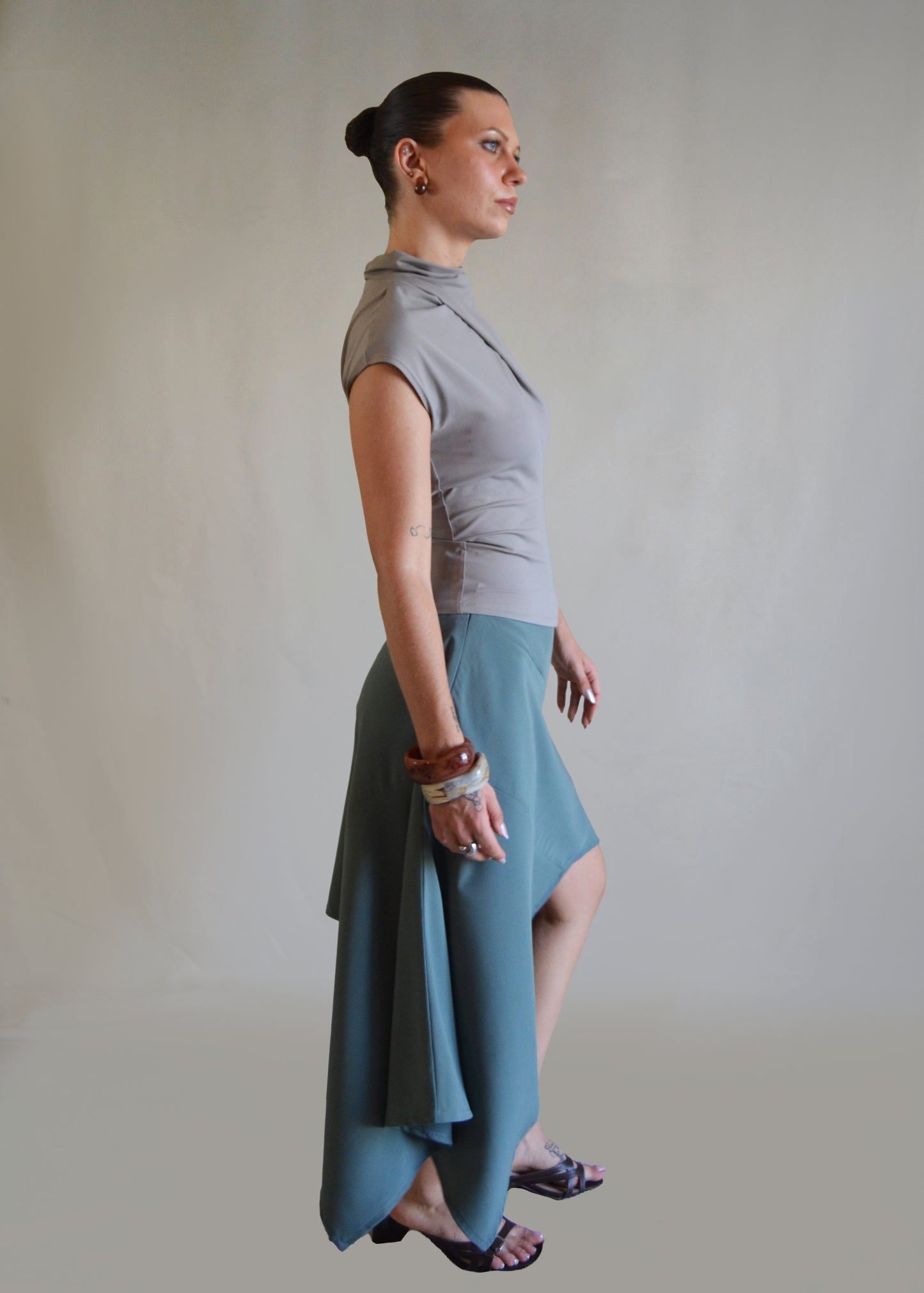 Windy Flows Asymmetrical Skirt